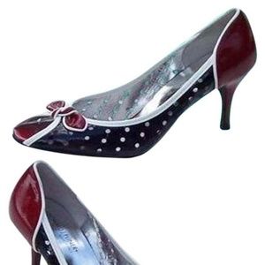 Donald J. Pliner Shoes - Couture Perforated Patent Leather Pump Shoe Peep T Donald J. Pliner Shoes - Couture Perforated Patent Leather Pump Shoe Peep T